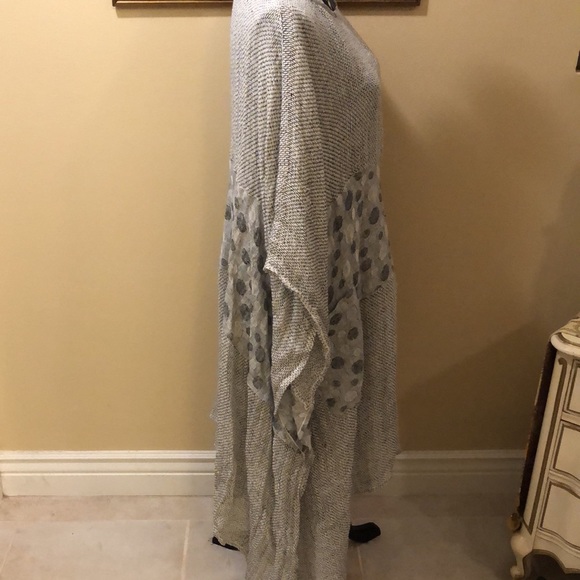 Mastro Moda made in Italy boho long tunic for coverup, oversized natural look - Picture 7 of 12